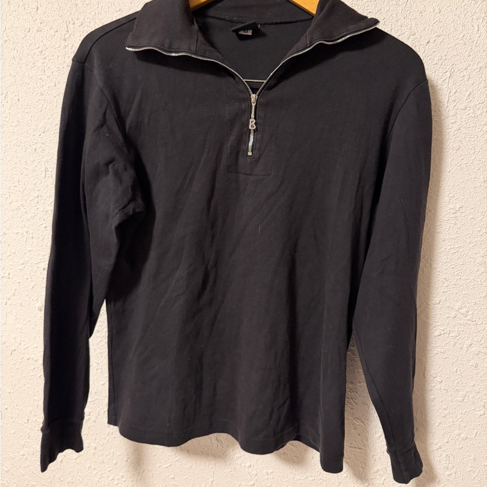Bogner Black Quarter-Zip Pullover Medium Vintage